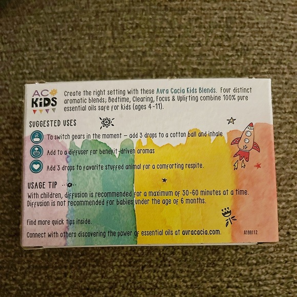 Aura Cacia Kids Essential Oil Blends Uplifting Focus Clearing Bedtime - Picture 2 of 2
